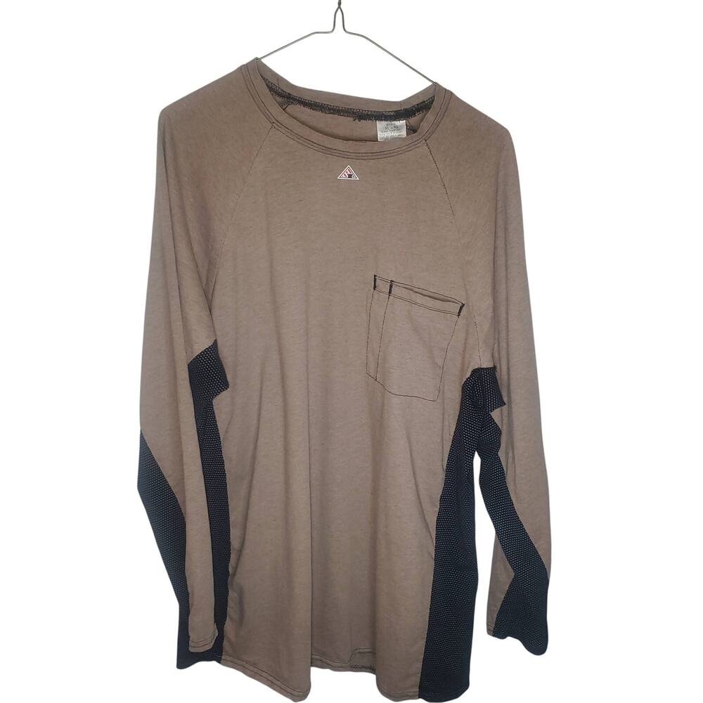 Bulwark FR MPS8KH3 Flame Resistant Base Layer Shirt XL Khaki CAT 1 FLAWS